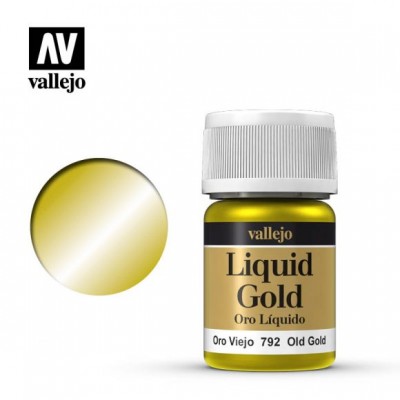 LIQUID GOLD - OLD GOLD 35ml - ALCOHOL BASED METALLIC COLOR -VALLEJO 70.792